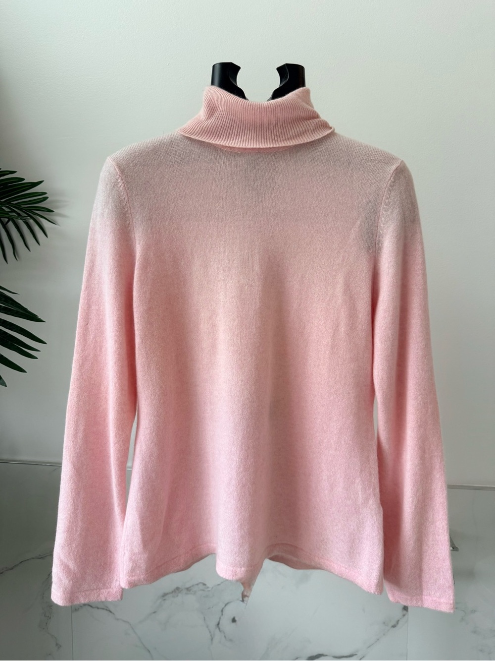 Lord & Taylor Light Baby Pink 100% Cashmere Turtleneck Knit Sweater Large L